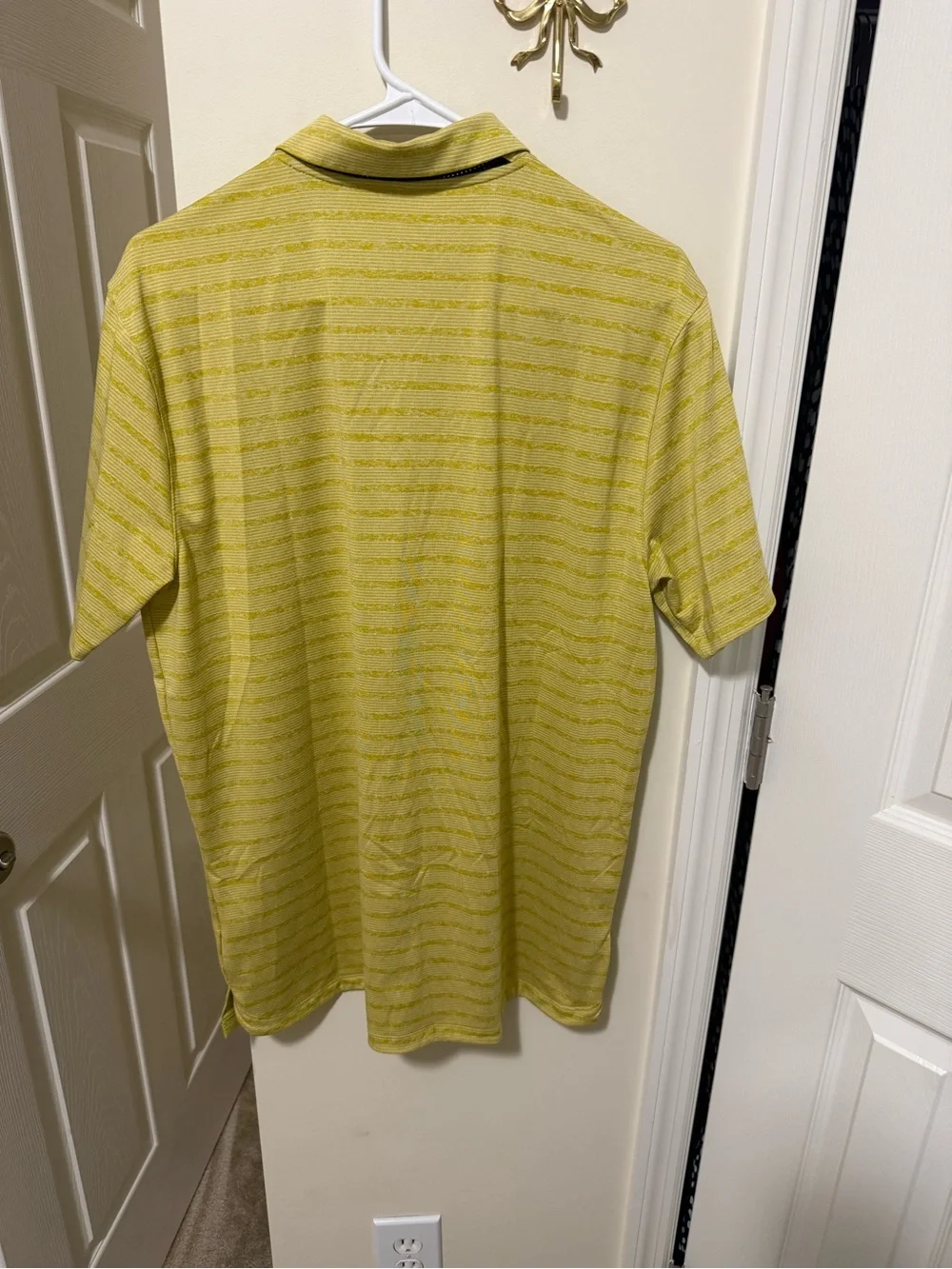 Nike Men’s Yellow Striped Dri-FIT Polo